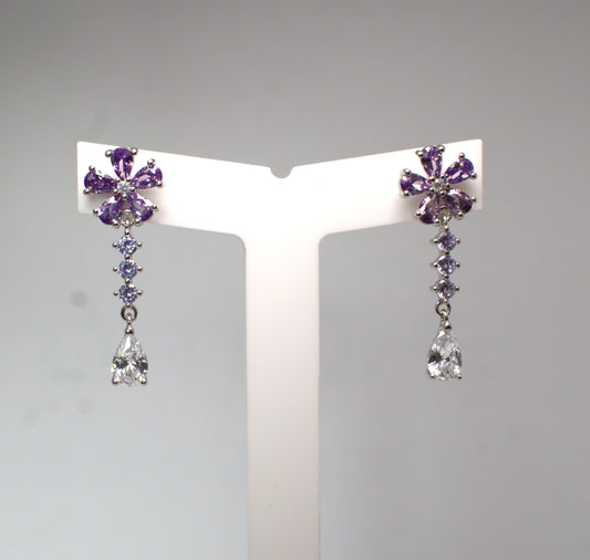 Orecchini Flowers pendenti – Bianchi