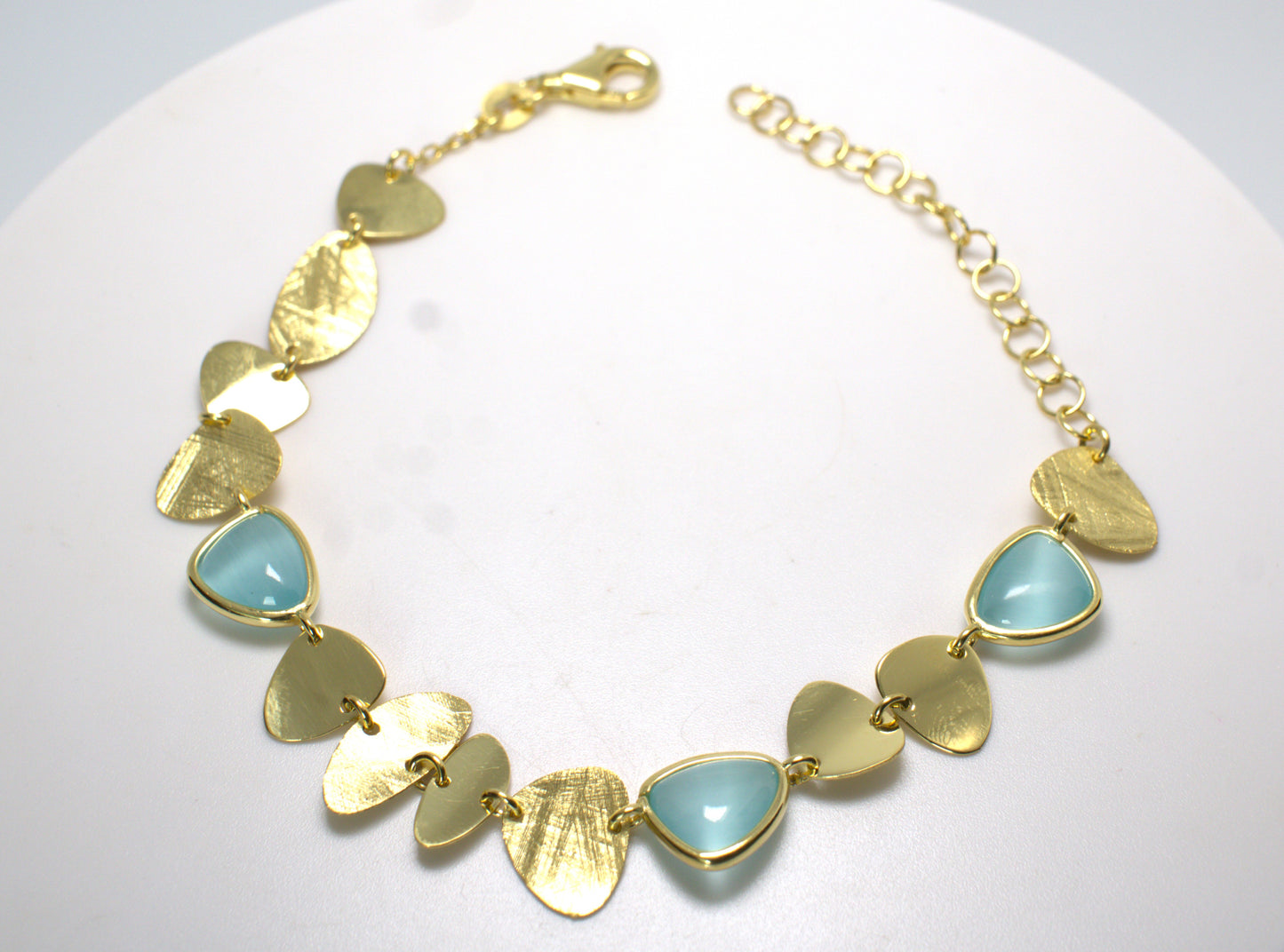 Bracciale "Old money" pietre lisce e argento 925% d'orato