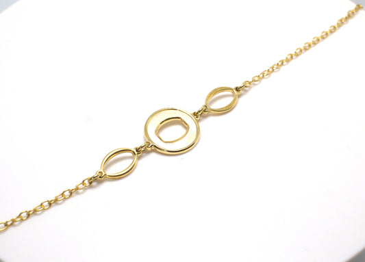 Braccialetto "Old Money" madre perla e argento - giallo
