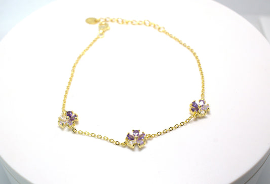 Bracciale "Flowers" a 3 fiori – Giallo