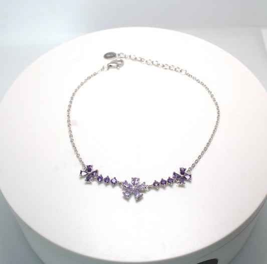 Bracciale "Flowers" con pietre Duraliti – Bianco
