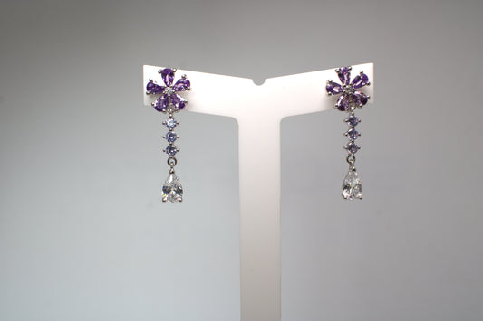 Orecchini Flowers pendenti – Bianchi