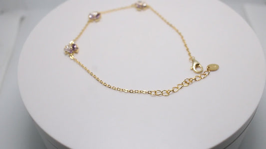 Bracciale "Flowers" a 3 fiori – Giallo